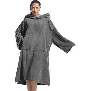 LANGWEI Poncho De Serviette De Bain À Langer avec Capuche, Peignoir De Plage en Microfibre À Manches Longues, Peignoir De Bain À Langer pour Hommes Femmes Adultes,Gris - Publicité LANGWEI Poncho De Serviette De Bain À Langer avec Capuche, Peignoir De Plage en Microfibre À Manches Longues, Peignoir De Bain À Langer pour Hommes Femmes Adultes,Gris - Publicité