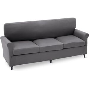 Amazon Basics Housse de Canapé Haute Elasticité 3 Places Spandex Antidérapante Protection pour Canapé, Gris Foncé - Publicité Amazon Basics Housse de Canapé Haute Elasticité 3 Places Spandex Antidérapante Protection pour Canapé, Gris Foncé - Publicité