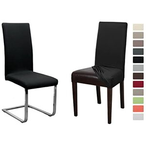 BEAUTEX Lot de 4 Housses de Chaise en Jersey, Housse Extensible en Coton bi-élastique, Couleur sélectionnable, Noir - Publicité BEAUTEX Lot de 4 Housses de Chaise en Jersey, Housse Extensible en Coton bi-élastique, Couleur sélectionnable, Noir - Publicité