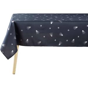 Douceur d'Intérieur , Nappe de Fête Rectangle (150 x 240 cm) Sapin Marine/Argent, Polyester Imprimé Métallisé - Publicité Douceur d'Intérieur , Nappe de Fête Rectangle (150 x 240 cm) Sapin Marine/Argent, Polyester Imprimé Métallisé - Publicité