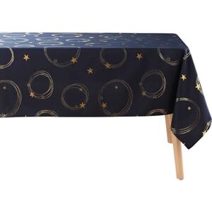 Douceur d'Intérieur , Nappe de Fête Rectangle (150 x 240 cm) Star Marine/Or, Polyester Imprimé Métallisé - Publicité Douceur d'Intérieur , Nappe de Fête Rectangle (150 x 240 cm) Star Marine/Or, Polyester Imprimé Métallisé - Publicité