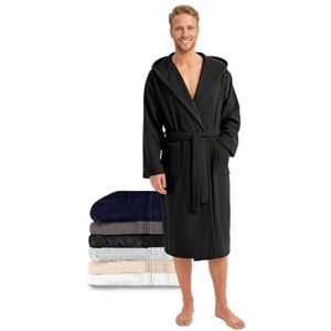 Twinzen Peignoir de Bain Homme 100% Coton Eponge, Doux, Absorbant, Certifié Oeko-Tex Noir Taille S - Publicité Twinzen Peignoir de Bain Homme 100% Coton Eponge, Doux, Absorbant, Certifié Oeko-Tex Noir Taille S - Publicité