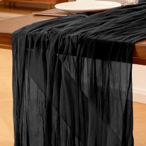 Foatcox Chemin de Table Noir, 300 x 90 cm Style Bohème Table de Cuisine en Gaze pour Les Mariages, Anniversaires, Fêtes Prénatales, Enterrements de Jeune Décorations de Banquets - Publicité Foatcox Chemin de Table Noir, 300 x 90 cm Style Bohème Table de Cuisine en Gaze pour Les Mariages, Anniversaires, Fêtes Prénatales, Enterrements de Jeune Décorations de Banquets - Publicité