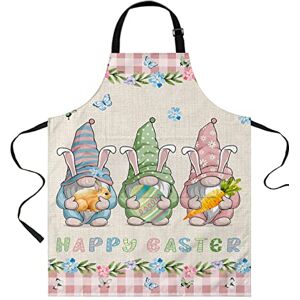 DJNGN Tabliers pour hommes femmes Chef avec poches Pâques printemps Gnome drôle cuisine tabliers de travail pour cuisine fête barbecue - Publicité DJNGN Tabliers pour hommes femmes Chef avec poches Pâques printemps Gnome drôle cuisine tabliers de travail pour cuisine fête barbecue - Publicité