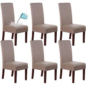 LINGKY Housse De Chaise De Salle à Manger en Daim Housse De Chaise en Velours pour Salle à Manger, Protecteur De Chaise à Dossier Haut Amovible Extensible Doux Hydrofuge (Taupe,Set of 6) - Publicité LINGKY Housse De Chaise De Salle à Manger en Daim Housse De Chaise en Velours pour Salle à Manger, Protecteur De Chaise à Dossier Haut Amovible Extensible Doux Hydrofuge (Taupe,Set of 6) - Publicité