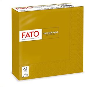 Fato Lot de 50 Serviettes de Table Papier Jetables , Idéal Pour Les Repas Et Buffets, Taille 33x33, Pliés en 4 et 2 Plis, Couleur Or, 100% Pure Cellulose, Certifié FSC - Publicité