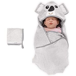 Navaris Cape de bain bébé Serviette avec capuche en bambou pour bébé fille garçon nouveau-né Set sortie de bain avec 1x gant de toilette - Publicité Navaris Cape de bain bébé Serviette avec capuche en bambou pour bébé fille garçon nouveau-né Set sortie de bain avec 1x gant de toilette - Publicité
