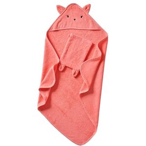 VERTBAUDET Cape de bain + gant coton bio rose 70X70 - Publicité VERTBAUDET Cape de bain + gant coton bio rose 70X70 - Publicité