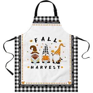 DJNGN Tabliers pour hommes femmes Chef avec poches Thanksgiving Gnome Plaid tournesol drôle cuisine tabliers de travail pour cuisine fête barbecue - Publicité DJNGN Tabliers pour hommes femmes Chef avec poches Thanksgiving Gnome Plaid tournesol drôle cuisine tabliers de travail pour cuisine fête barbecue - Publicité