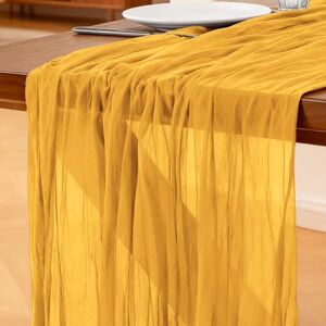 Foatcox Chemin de Table Curcuma, 300 x 90 cm Style Bohème Table de Cuisine en Gaze pour Les Mariages, Anniversaires, Fêtes Prénatales, Enterrements de Jeune Décorations de Banquets - Publicité Foatcox Chemin de Table Curcuma, 300 x 90 cm Style Bohème Table de Cuisine en Gaze pour Les Mariages, Anniversaires, Fêtes Prénatales, Enterrements de Jeune Décorations de Banquets - Publicité