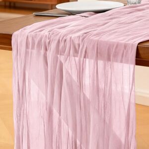 Foatcox Chemin de Table Rose Clair, 300 x 90 cm Style Bohème Table de Cuisine en Gaze pour Les Mariages, Anniversaires, Fêtes Prénatales, Enterrements de Jeune Décorations de Banquets - Publicité Foatcox Chemin de Table Rose Clair, 300 x 90 cm Style Bohème Table de Cuisine en Gaze pour Les Mariages, Anniversaires, Fêtes Prénatales, Enterrements de Jeune Décorations de Banquets - Publicité