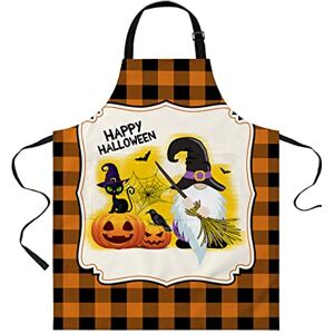 DJNGN Tabliers pour hommes femmes Chef avec poches Halloween citrouille chat Gnome drôle cuisine tabliers de travail pour cuisine fête barbecue - Publicité DJNGN Tabliers pour hommes femmes Chef avec poches Halloween citrouille chat Gnome drôle cuisine tabliers de travail pour cuisine fête barbecue - Publicité