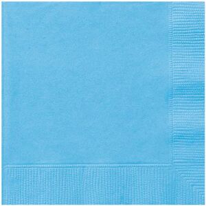 Unique - Serviettes en Papier-13 cm-Couleur Bleu Pastel, Paquet de 20 (Lot de 1), 81011, Light Blue - Publicité