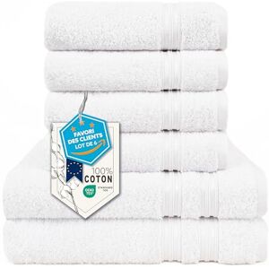 HAMMETEX - 6-piece - 100% coton - Blanc - Ensemble de serviettes - Publicité HAMMETEX - 6-piece - 100% coton - Blanc - Ensemble de serviettes - Publicité