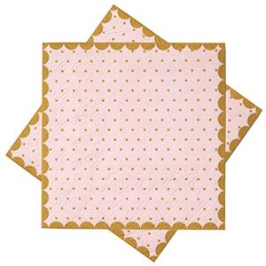 Santex 20 Serviettes Cocktail À Pois Or Chic 25CM Rose - Publicité Santex 20 Serviettes Cocktail À Pois Or Chic 25CM Rose - Publicité