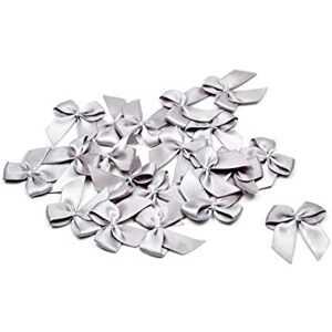 Creativery Lot de 20 nœuds en satin 2,5 x 3 cm Couleur unie Nœuds décoratifs pour mariage baptême communion , Tissu, silber 012 - Publicité Creativery Lot de 20 nœuds en satin 2,5 x 3 cm Couleur unie Nœuds décoratifs pour mariage baptême communion , Tissu, silber 012 - Publicité