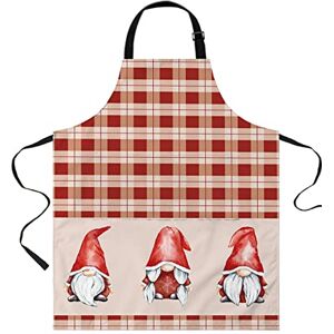 DJNGN Tabliers pour hommes femmes Chef avec poches Gnome de Noël Tabliers de travail de cuisine amusants pour barbecue de fête de cuisine - Publicité DJNGN Tabliers pour hommes femmes Chef avec poches Gnome de Noël Tabliers de travail de cuisine amusants pour barbecue de fête de cuisine - Publicité