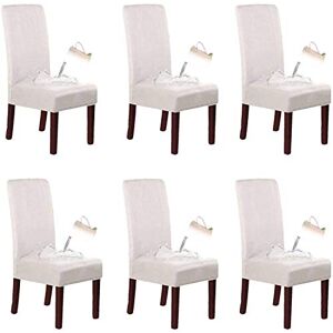LINGKY Housse De Chaise De Salle à Manger en Daim Housse De Chaise en Velours pour Salle à Manger, Protecteur De Chaise à Dossier Haut Amovible Extensible Doux Hydrofuge (Ivoire,Set of 6) - Publicité LINGKY Housse De Chaise De Salle à Manger en Daim Housse De Chaise en Velours pour Salle à Manger, Protecteur De Chaise à Dossier Haut Amovible Extensible Doux Hydrofuge (Ivoire,Set of 6) - Publicité