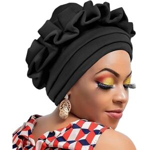 Ldbuejiaja Bonnet pré-noué avec nœud de fleur Turban africain pour femme Turban pré-noué Turban torsadé pré-noué, Noir , taille unique - Publicité Ldbuejiaja Bonnet pré-noué avec nœud de fleur Turban africain pour femme Turban pré-noué Turban torsadé pré-noué, Noir , taille unique - Publicité
