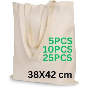 Enviroflex Sacs fourre-tout en toile 100% coton, sacs à provisions durables, écologiques et réutilisables avec de longues poignées, 38 x 42 cm, (Naturel, Paquet de 200) - Publicité Enviroflex Sacs fourre-tout en toile 100% coton, sacs à provisions durables, écologiques et réutilisables avec de longues poignées, 38 x 42 cm, (Naturel, Paquet de 200) - Publicité