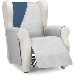 MARTINA HOME Diamond - Housse de canapé matelassée réversible - Gris - Bleu - 1 place - Publicité MARTINA HOME Diamond - Housse de canapé matelassée réversible - Gris - Bleu - 1 place - Publicité