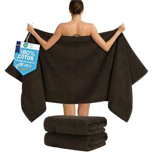 Hammetex Lot de 2 Très Grandes Serviettes de Bain et Sauna 80x200 cm, 100% Coton 500 GSM, Absorbantes, Séchage Rapide, Certifiées Oeko-TEX, Serviettes de Spa et de Sauna, Marron - Publicité Hammetex Lot de 2 Très Grandes Serviettes de Bain et Sauna 80x200 cm, 100% Coton 500 GSM, Absorbantes, Séchage Rapide, Certifiées Oeko-TEX, Serviettes de Spa et de Sauna, Marron - Publicité