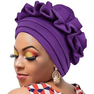 Ldbuejiaja Bonnet pré-noué avec nœud de fleur Turban africain pour femme Turban pré-noué Turban torsadé pré-noué, violet, taille unique - Publicité Ldbuejiaja Bonnet pré-noué avec nœud de fleur Turban africain pour femme Turban pré-noué Turban torsadé pré-noué, violet, taille unique - Publicité