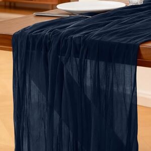 Foatcox Chemin de Table Bleu Marine, 300 x 90 cm Style Bohème Table de Cuisine en Gaze pour Les Mariages, Anniversaires, Fêtes Prénatales, Enterrements de Jeune Décorations de Banquets - Publicité Foatcox Chemin de Table Bleu Marine, 300 x 90 cm Style Bohème Table de Cuisine en Gaze pour Les Mariages, Anniversaires, Fêtes Prénatales, Enterrements de Jeune Décorations de Banquets - Publicité