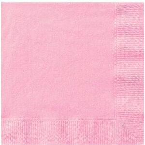 Unique - Serviettes en Papier-13 cm-Couleur Rose Pastel, Paquet de 20 (Lot de 1), 80071, Light Pink, Pack of 20 - Publicité