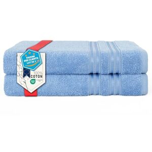 HAMMETEX - 2er Set Badetücher 70x140 cm - Bleu clair - 70x140 cm - Bath towel - Publicité HAMMETEX - 2er Set Badetücher 70x140 cm - Bleu clair - 70x140 cm - Bath towel - Publicité