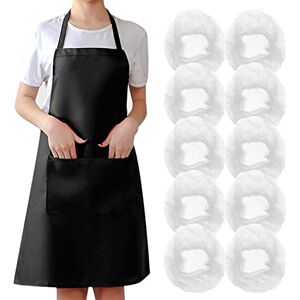 LSYYSL 1 tablier de cuisine noir avec 10 capuchons blancs transparents, tablier de barbecue réglable, tablier de cuisine avec deux poches, imperméable et résistant à l'huile, unisexe, Noir , taille - Publicité LSYYSL 1 tablier de cuisine noir avec 10 capuchons blancs transparents, tablier de barbecue réglable, tablier de cuisine avec deux poches, imperméable et résistant à l'huile, unisexe, Noir , taille - Publicité