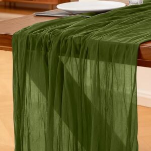 Foatcox Chemin de Table Vert Olive, 300 x 90 cm Style Bohème Table de Cuisine en Gaze pour Les Mariages, Anniversaires, Fêtes Prénatales, Enterrements de Jeune Décorations de Banquets - Publicité Foatcox Chemin de Table Vert Olive, 300 x 90 cm Style Bohème Table de Cuisine en Gaze pour Les Mariages, Anniversaires, Fêtes Prénatales, Enterrements de Jeune Décorations de Banquets - Publicité