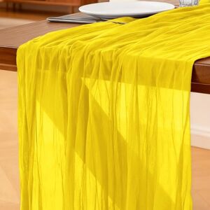Foatcox Chemin de Table Jaune Mimosa, 300 x 90 cm Style Bohème Table de Cuisine en Gaze pour Les Mariages, Anniversaires, Fêtes Prénatales, Enterrements de Jeune Décorations de Banquets - Publicité Foatcox Chemin de Table Jaune Mimosa, 300 x 90 cm Style Bohème Table de Cuisine en Gaze pour Les Mariages, Anniversaires, Fêtes Prénatales, Enterrements de Jeune Décorations de Banquets - Publicité