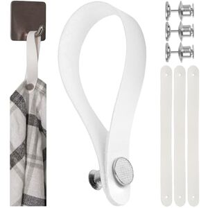 Your Day Mate Suspensions sans couture pour textiles, 4 paquets, 150 x 12 mm de boucles, en blanc, en cuir PU, avec fermeture par bouton-pince, languettes de suspension pour torchon, serviette de bain, chiffon - Publicité Your Day Mate Suspensions sans couture pour textiles, 4 paquets, 150 x 12 mm de boucles, en blanc, en cuir PU, avec fermeture par bouton-pince, languettes de suspension pour torchon, serviette de bain, chiffon - Publicité