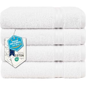Ensemble de Serviettes HAMMETEX 50x100cm - Douces & Absorbantes - Blanc - Publicité Ensemble de Serviettes HAMMETEX 50x100cm - Douces & Absorbantes - Blanc - Publicité