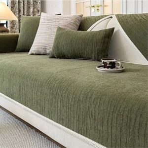Tielag Housse de canapé en chenille Antidérapante 1, 2, 3, 4 places Lavable Pour canapé sectionnel en forme de L Vert 90 x 180 cm - Publicité Tielag Housse de canapé en chenille Antidérapante 1, 2, 3, 4 places Lavable Pour canapé sectionnel en forme de L Vert 90 x 180 cm - Publicité