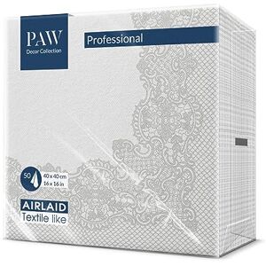 PAW Decor Collection PAW Serviette de Table Papier Airlaid (40 x 40 cm) I Ornement Classique, Argent,Cadre I Décoration Anniversair, Mariage, Bapteme Garcon et Fille I Structure en Tissu I Color: Royal Lace (silver) - Publicité PAW Decor Collection PAW Serviette de Table Papier Airlaid (40 x 40 cm) I Ornement Classique, Argent,Cadre I Décoration Anniversair, Mariage, Bapteme Garcon et Fille I Structure en Tissu I Color: Royal Lace (silver) - Publicité
