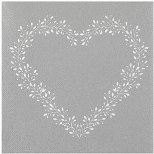 Santex Serviette de table argent Airlaid avec motif coeur élégant (x12) REF/7217 - Publicité Santex Serviette de table argent Airlaid avec motif coeur élégant (x12) REF/7217 - Publicité