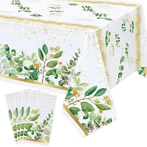 Hegbolke Lot de 4 nappes de Table en Feuilles d'eucalyptus avec Feuilles de Sauge Verte – 219,4 x 139,9 cm nappes de Verdure Sauge Baby Shower, pour fête prénatale, Anniversaire, décoration de Table - Publicité Hegbolke Lot de 4 nappes de Table en Feuilles d'eucalyptus avec Feuilles de Sauge Verte – 219,4 x 139,9 cm nappes de Verdure Sauge Baby Shower, pour fête prénatale, Anniversaire, décoration de Table - Publicité