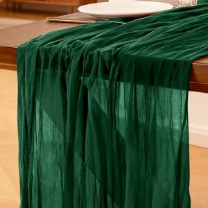 Foatcox Chemin de Table Vert Foncé, 300 x 90 cm Style Bohème Table de Cuisine en Gaze pour Les Mariages, Anniversaires, Fêtes Prénatales, Enterrements de Jeune Décorations de Banquets - Publicité Foatcox Chemin de Table Vert Foncé, 300 x 90 cm Style Bohème Table de Cuisine en Gaze pour Les Mariages, Anniversaires, Fêtes Prénatales, Enterrements de Jeune Décorations de Banquets - Publicité