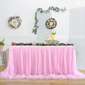 HB HBB MAGIC HBBMAGIC Jupe de Table en Tulle Rose bébé sans lumière, 183 cm, à Volants, Tutu Lavable pour Mariage, fête, Anniversaire, Baby Shower, gâteau, Dessert, baptême de Table. Publicité HB HBB MAGIC HBBMAGIC Jupe de Table en Tulle Rose bébé sans lumière, 183 cm, à Volants, Tutu Lavable pour Mariage, fête, Anniversaire, Baby Shower, gâteau, Dessert, baptême de Table. Publicité