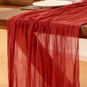 Foatcox Chemin de Table Rouge, 300 x 90 cm Style Bohème Table de Cuisine en Gaze pour Les Mariages, Anniversaires, Fêtes Prénatales, Enterrements de Jeune Décorations de Banquets - Publicité Foatcox Chemin de Table Rouge, 300 x 90 cm Style Bohème Table de Cuisine en Gaze pour Les Mariages, Anniversaires, Fêtes Prénatales, Enterrements de Jeune Décorations de Banquets - Publicité