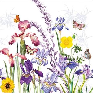 Ambiente Lot de 20 serviettes en papier avec motif prairie fleurie au printemps Convient également pour le découpage et la technique des serviettes 33 x 33 cm - Publicité Ambiente Lot de 20 serviettes en papier avec motif prairie fleurie au printemps Convient également pour le découpage et la technique des serviettes 33 x 33 cm - Publicité