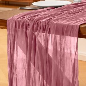 Foatcox Chemin de Table Rouge Rosé Clair, 300 x 90 cm Style Bohème Table de Cuisine en Gaze pour Les Mariages, Anniversaires, Fêtes Prénatales, Enterrements de Jeune Décorations de Banquets - Publicité Foatcox Chemin de Table Rouge Rosé Clair, 300 x 90 cm Style Bohème Table de Cuisine en Gaze pour Les Mariages, Anniversaires, Fêtes Prénatales, Enterrements de Jeune Décorations de Banquets - Publicité