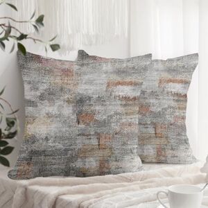 XPHZZL Lot de 2 housses de coussin grises/rouille 65cm x 65cm housses d'oreiller décoratives carrées style abstrait maison housses d'oreiller pour canapé chambre salle à manger et ferme 26x26 pouces - Publicité XPHZZL Lot de 2 housses de coussin grises/rouille 65cm x 65cm housses d'oreiller décoratives carrées style abstrait maison housses d'oreiller pour canapé chambre salle à manger et ferme 26x26 pouces - Publicité