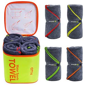 4Monster Lot de 4 Serviettes de Bain en Microfibre avec Sac à Accessoires, séchage Rapide et Super absorbantes, pour Voyage, Salle de Sport, Convient pour Adultes et Enfants, Famille, 61 x 122 cm - Publicité 4Monster Lot de 4 Serviettes de Bain en Microfibre avec Sac à Accessoires, séchage Rapide et Super absorbantes, pour Voyage, Salle de Sport, Convient pour Adultes et Enfants, Famille, 61 x 122 cm - Publicité