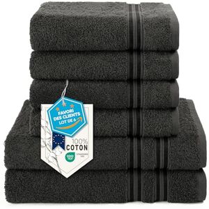 Hammetex - 6-tlg Set - Anthracite - 70x140/50x100 - Towel Set - Publicité Hammetex - 6-tlg Set - Anthracite - 70x140/50x100 - Towel Set - Publicité
