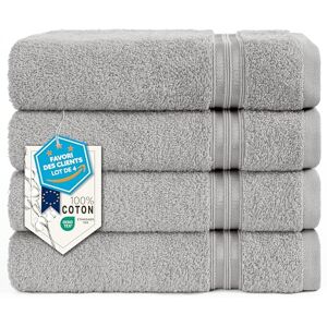 HAMMETEX Ensemble de Serviettes en Coton Gris Clair - Bain/Spa/Hôtel - Publicité HAMMETEX Ensemble de Serviettes en Coton Gris Clair - Bain/Spa/Hôtel - Publicité