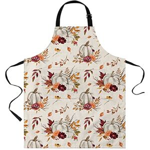 DJNGN Tabliers pour hommes femmes Chef avec poches Thanksgiving automne citrouille drôle cuisine tabliers de travail pour cuisine fête barbecue - Publicité DJNGN Tabliers pour hommes femmes Chef avec poches Thanksgiving automne citrouille drôle cuisine tabliers de travail pour cuisine fête barbecue - Publicité