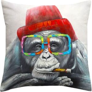 The Beach Stop Housse de coussin décorative à motif de singe chimpanzé Idée cadeau pour homme et femme 45 x 45 cm Chimpanzé avec lunettes - Publicité The Beach Stop Housse de coussin décorative à motif de singe chimpanzé Idée cadeau pour homme et femme 45 x 45 cm Chimpanzé avec lunettes - Publicité